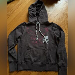 American Eagle Outfitters Brown Hoodie with Pink Graphic